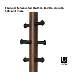 Umbra Pillar Coat Rack, Stool, Black/Walnut -Amazon Store 31XcYuBdKLS