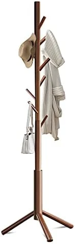 Azaeahom Coat Rack Freestanding With 8 Hooks 3 Adjustable Height Coat Racks Stand Clothing Hanger Stand Wooden Coat Tree Easy Assembly For Entryway, Bedroom, Hallway, Dormitory,Office Black 6 Azaeahom Coat Rack Freestanding With 8 Hooks 3 Adjustable Height Coat Racks Stand Clothing Hanger Stand Wooden Coat Tree Easy Assembly For Entryway, Bedroom, Hallway, Dormitory,Office Black - Image 4