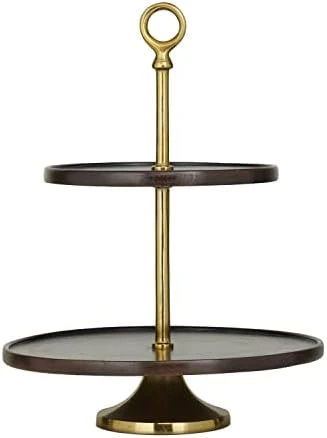 Deco 79 Modern Mango Wood Tiered Server, 14" X 14" X 25", Dark Brown 10 Deco 79 Modern Mango Wood Tiered Server, 14" X 14" X 25", Dark Brown - Image 8