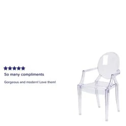 Flash Furniture Ghost Chair With Arms In Transparent Crystal -Amazon Store 31YcFSqGvKL