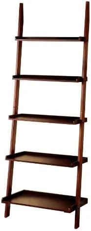 Furniture Of America Klaudalie 5-Tier Ladder Style Bookshelf, Cherry 6 Furniture Of America Klaudalie 5-Tier Ladder Style Bookshelf, Cherry - Image 4