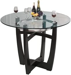 BAXMUY Dining Room Table, 48” Clear Tempered Glass Round Dining Table, With Solid Wood Base Dining Table, 31" High Modern Round Kitchen Table -Amazon Store 31Z 4To8yqL. AC