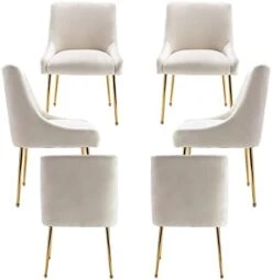 ZHENGHAO Velvet Dining Chairs Set Of 6, Modern Accent Kitchen Chairs With Gold Legs Upholstered Guest Chairs For Living Room/Kitchen/Restaurant, White 24 ZHENGHAO Velvet Dining Chairs Set Of 6, Modern Accent Kitchen Chairs With Gold Legs Upholstered Guest Chairs For Living Room/Kitchen/Restaurant, White -Amazon Store 31ZCwJfyZcL. AC