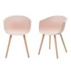 Amazon Brand - Rivet Alva Modern Curved-Back Plastic Dining Chair, Set Of 2, 23.2"W, Nude Pink