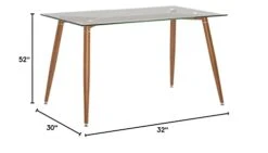 IDS Online Mid Century Dining Table, Office Desk, Glass : 8mm, Wooden Skin 10 IDS Online Mid Century Dining Table, Office Desk, Glass : 8mm, Wooden Skin -Amazon Store 31ZeAVUPbNL