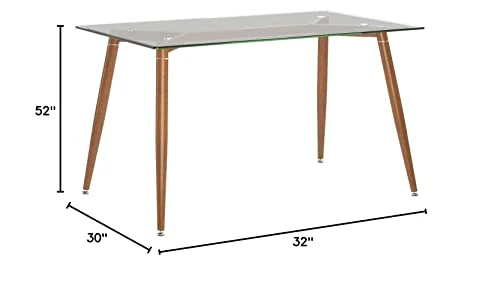 IDS Online Mid Century Dining Table, Office Desk, Glass : 8mm, Wooden Skin 4 IDS Online Mid Century Dining Table, Office Desk, Glass : 8mm, Wooden Skin - Image 2