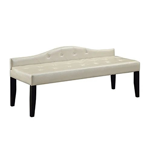 Furniture Of America Leatherette Nadia Modern Bench, 64", Pearl White 3 Furniture Of America Leatherette Nadia Modern Bench, 64", Pearl White