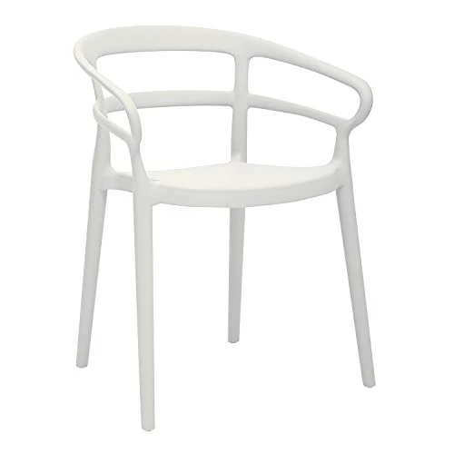 Amazon Basics White, Curved Back Dining Chair-Set Of 2, Premium Plastic 3 Amazon Basics White, Curved Back Dining Chair-Set Of 2, Premium Plastic