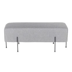 LumiSource Daniella Contemporary Bench In Black Metal And Grey Fabric -Amazon Store 31aCy50d5uL