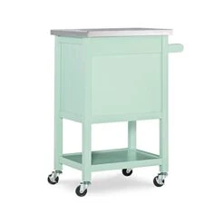 Riverbay Furniture Stainless Steel Top Pine Wood Rolling Storage Microwave Table Kitchen Island Cart On Wheels With One Drawer And One Shelf In Light Green 13 Riverbay Furniture Stainless Steel Top Pine Wood Rolling Storage Microwave Table Kitchen Island Cart On Wheels With One Drawer And One Shelf In Light Green -Amazon Store 31aKYjI5V9S