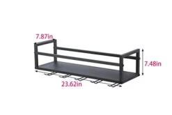 Fhesap Wall Mounted Wine Rack, Hanging Wine Rack, Wine Glass Rack Holds Wine Bottles And 5 Stemware Glass Holder, Metal Wine Storage Rack For Home Kitchen, Dining Room, Bar Décor, Black -Amazon Store 31aQWDZxTaL