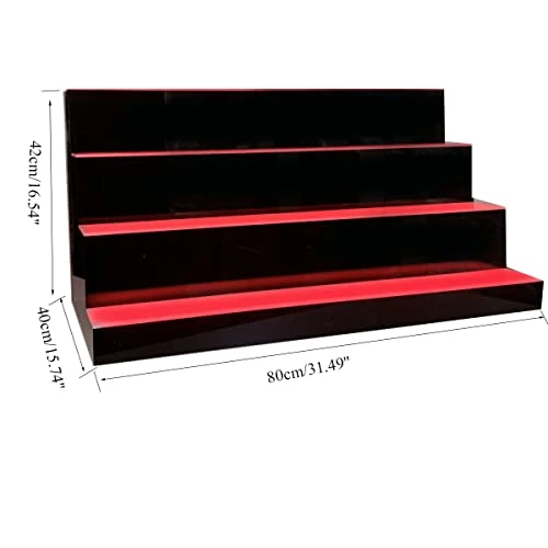 YILIKISS 31 Inch 4 Step LED Lighted Liquor Bottle Display Illuminated Bottle Shelf Home Commercial Bar Shelf Light Changing Shelves With Remote Control,Multiple Colors LED Bar Shelves For Liquor 4 YILIKISS 31 Inch 4 Step LED Lighted Liquor Bottle Display Illuminated Bottle Shelf Home Commercial Bar Shelf Light Changing Shelves With Remote Control,Multiple Colors LED Bar Shelves For Liquor - Image 2