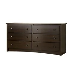 Prepac Sonoma 6 Drawer Double Dresser For Bedroom, Espresso & Fremont Nightstand, Tall 3-Drawer, Espresso -Amazon Store 31ah6rEichL