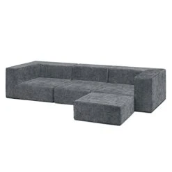 Delta Children Cozee 4-Piece Customizable Sectional Sofa Set, Grey 14 Delta Children Cozee 4-Piece Customizable Sectional Sofa Set, Grey -Amazon Store 31apmuasnSL 1