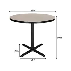 OEF Furnishings OEF Café Table, 30" Height, Grey Nebula/Black Frame -Amazon Store 31b4xV8uJaS