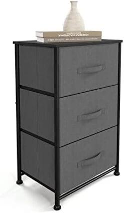 Sehloran 4 Drawer Dresser For Bedroom, Dessers Storage Tower, Chests Of Drawers, Removable Tall Fabric Bins, Dresser Organizers Unit For Hallway, Entryway, Closets, Wood Top, Gray -Amazon Store 31bIbLEFSwL. AC