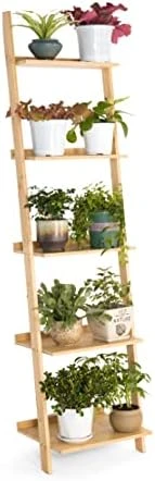 Venloup Ladder Shelf, 5-Tier Bookshelf, Free Standing Organizer Storage Shelves, Storage Rack Shelf For Office, Bathroom, Living Room, Nature 8 Venloup Ladder Shelf, 5-Tier Bookshelf, Free Standing Organizer Storage Shelves, Storage Rack Shelf For Office, Bathroom, Living Room, Nature - Image 6