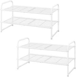 Simple Trending 2-Pack 2-Tier Stackable Shoe Rack, Metal Shoe Shelf Storage Organizer, Black 13 Simple Trending 2-Pack 2-Tier Stackable Shoe Rack, Metal Shoe Shelf Storage Organizer, Black -Amazon Store 31bZTqd0FkL. AC