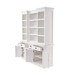 NovaSolo Furniture Halifax Mahogany Wood Kitchen Hutch Cabinet With 5 Doors 3 Drawers In White -Amazon Store 31bglYdmNoL