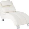 Coaster Furniture Dilleston Chaise White Faux Leather Polyurethane Chrome 550078 -Amazon Store 31blixmBolL