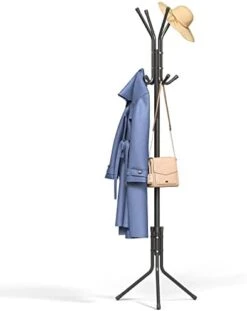 Z&L HOUSE Coat Rack Freestanding, Practical Metal Coat Tree Stand With 8 Hooks, Standing Coat Racks For Bedroom Living Room Office Hanging Clothes, Hats, Bags(Black) -Amazon Store 31cBJXzcpL. AC