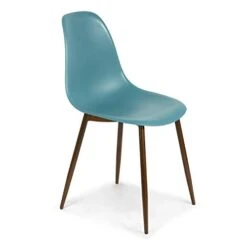EdgeMod Landon Sculpted Dining Chair In Mod Teal (Set Of 4)