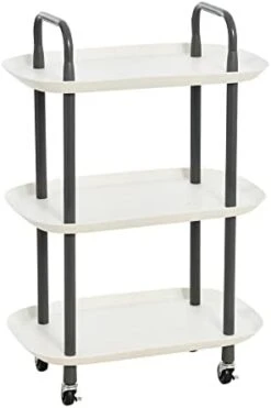 Main + Mesa Modern Plastic And Metal 2-Tier Trolley, Black And Dark Green -Amazon Store 31cR6Vr2LfL. AC