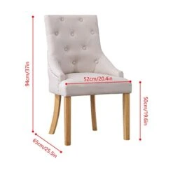 Nozama Upholstered Dining Chairs Set Of 2 Elegant Tufted Fabric Parsons Chair With Solid Wood Legs (Dark Beige) -Amazon Store 31caF2OFt6L