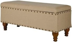 Homepop Home Decor | Upholstered Bench With Nailhead Trim | Large Ottoman With Storage For Living Room & Bedroom | Decorative Home Furniture, Tan Linen 29 Homepop Home Decor | Upholstered Bench With Nailhead Trim | Large Ottoman With Storage For Living Room & Bedroom | Decorative Home Furniture, Tan Linen -Amazon Store 31clS8 ICtL. AC