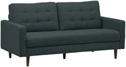 Amazon Brand – Rivet Cove Mid-Century Modern Tufted Leather Accent Chair, 32.7"W, Caramel -Amazon Store 31coNU2802L. AC