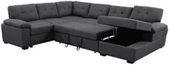 Alexent 5-Seat Modern Fabric Sleeper Sectional Sofa Bed With Pull-Out Bed With Storage Chaise Lounge In Dark Gray Color For Space Saving On Apartment, Living Room, Home Office, Guest Room -Amazon Store 31csC3cfRaL. AC