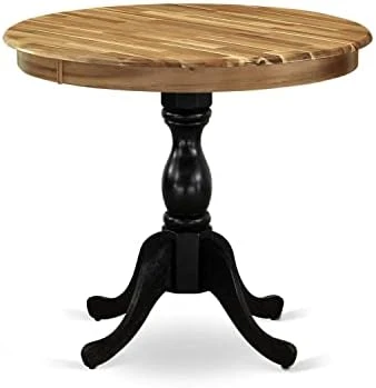 East West Furniture Mid Century Dining AMT-NLW-TP Wood Kitchen Table With Natural Round Tabletop And 36 X 29.5-Linen White Finish 11 East West Furniture Mid Century Dining AMT-NLW-TP Wood Kitchen Table With Natural Round Tabletop And 36 X 29.5-Linen White Finish - Image 9