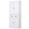 HOMCOM 72" Freestanding Kitchen Pantry Cabinet, Tall Storage Cabinet With 2 Door Cupboards, 2 Drawers And Adjustable Shelves, White