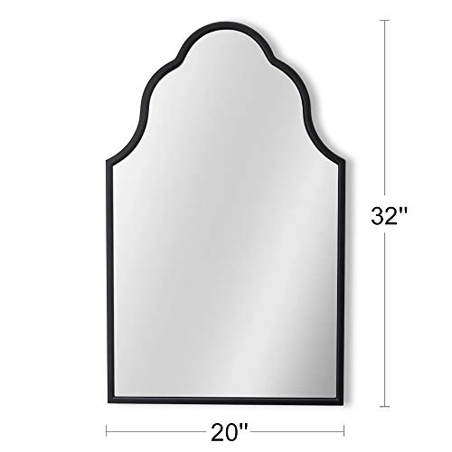 Chende Arch Wall Mirror, 32" H X 20" W Black Bathroom Mirror With Wooden Frame, Large Modern Decorative Mirror For Foyer, Living Room, Bedroom 6 Chende Arch Wall Mirror, 32" H X 20" W Black Bathroom Mirror With Wooden Frame, Large Modern Decorative Mirror For Foyer, Living Room, Bedroom - Image 4