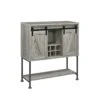 Simple Relax Wood Bar Cabinet With Two Doors, Grey And Gunmetal -Amazon Store 31dF5ADcsaL