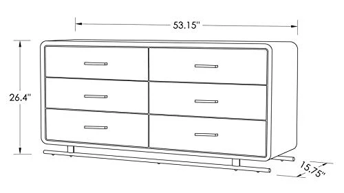 Zuri Vetro Accent Chest In Black Leatherette With Six Soft-Close Drawers 4 Zuri Vetro Accent Chest In Black Leatherette With Six Soft-Close Drawers - Image 2