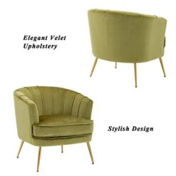 Artechworks Modern Velvet Barrel Chair Accent Armchair With Golden Legs For Living Room Bedroom Home Office, Channel Tufted Back Club Chair, Grass Green 21 Artechworks Modern Velvet Barrel Chair Accent Armchair With Golden Legs For Living Room Bedroom Home Office, Channel Tufted Back Club Chair, Grass Green -Amazon Store 31dXXZsTwjL