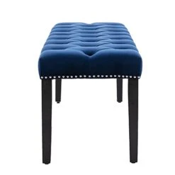 Yoluckea Modern Velvet Bench Upholstered Ottoman Dining Bench With Nailhead Trim Tufted Footstool For Entryway Bedroom Kitchen Dining Table (Blue) 13 Yoluckea Modern Velvet Bench Upholstered Ottoman Dining Bench With Nailhead Trim Tufted Footstool For Entryway Bedroom Kitchen Dining Table (Blue) -Amazon Store 31dpaiqPSqL