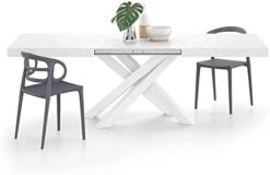 Mobili Fiver, Emma 160 Extendable Dining Table, Rustic Oak With Black Crossed Legs, Laminate-Finished/Iron, Made In Italy -Amazon Store 31dyGuHTxWL. AC