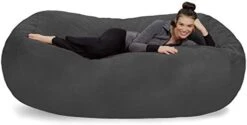 Sofa Sack - Plush Bean Bag Sofas With Super Soft Microsuede Cover - XL Memory Foam Stuffed Lounger Chairs For Kids, Adults, Couples - Jumbo Bean Bag Chair Furniture - Charcoal 7.5' -Amazon Store 31e NdIikiL. AC