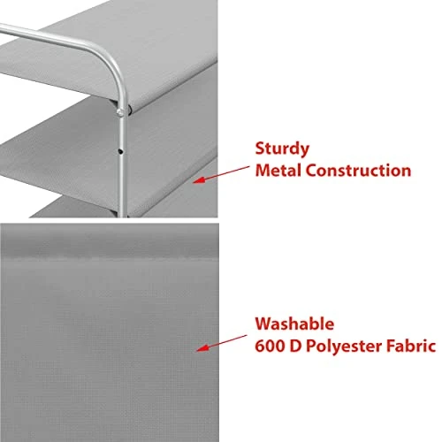 Simple Houseware 6-Tier Shoe Rack Storage Organizer W/Side Hanging Bag, Grey 7 Simple Houseware 6-Tier Shoe Rack Storage Organizer W/Side Hanging Bag, Grey - Image 5