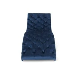 Christopher Knight Home Garret Velvet Chaise Lounge, Cobalt Grey / Dark Brown -Amazon Store 31eYaNizWQL