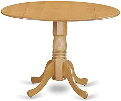 East West Furniture Wooden DMT-WLW-TP Modern Dining Table With Walnut Round Tabletop And 42 X 30-Linen White Finish 14 East West Furniture Wooden DMT-WLW-TP Modern Dining Table With Walnut Round Tabletop And 42 X 30-Linen White Finish - Image 12