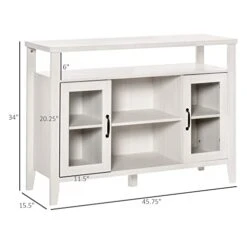 HOMCOM Farmhouse Sideboard Buffet Cabinet, Coffee Bar Cabinet With Storage Shelves, Kitchen Cabinet With 2 Framed Glass Doors And Anti-Topple, White 10 HOMCOM Farmhouse Sideboard Buffet Cabinet, Coffee Bar Cabinet With Storage Shelves, Kitchen Cabinet With 2 Framed Glass Doors And Anti-Topple, White -Amazon Store 31evBxKuneL
