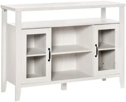 HOMCOM Farmhouse Sideboard Buffet Cabinet, Coffee Bar Cabinet With Storage Shelves, Kitchen Cabinet With 2 Framed Glass Doors And Anti-Topple, White 13 HOMCOM Farmhouse Sideboard Buffet Cabinet, Coffee Bar Cabinet With Storage Shelves, Kitchen Cabinet With 2 Framed Glass Doors And Anti-Topple, White -Amazon Store 31fBVNSdqZL. AC