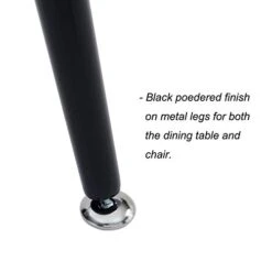 IDS Home 7 Piece Contemporary Transparent Glass Dining Table Furniture Set For 6, Upholstered Fabric Chairs With Metal Leg, Black -Amazon Store 31fCEH0WuSL