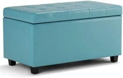 SIMPLIHOME Cosmopolitan 34 Inch Wide Rectangle Lift Top Storage Ottoman In Upholstered Stone Grey Tufted Faux Leather, Footrest Stool, Coffee Table For The Living Room, Bedroom And Kids Room -Amazon Store 31fDltjFE3L. AC