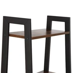 Nouva 4 Tier Ladder Shelf, Industrial Bookshelf Free Standing Steel Frame Open Display Rack Shelf Wooden Shelf For Living Room Bedroom Kitchen Home Office Bathroom Garage, Rustic Brown -Amazon Store 31fHy8U1Q7L