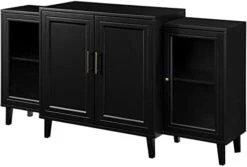 Walker Edison 4-Door Tiered Modern-Sideboard-Buffet Stand For Storage, 62, Black -Amazon Store 31fIy6Q7xcL. AC