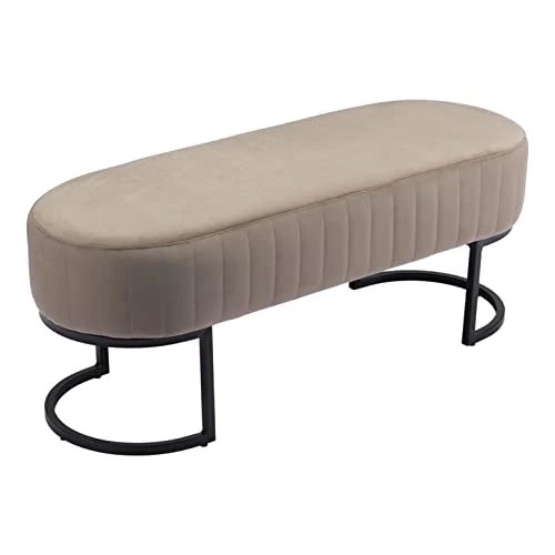 Park Bench Beige Solid Modern Contemporary Foam Steel Powder Coated 5 Park Bench Beige Solid Modern Contemporary Foam Steel Powder Coated - Image 3